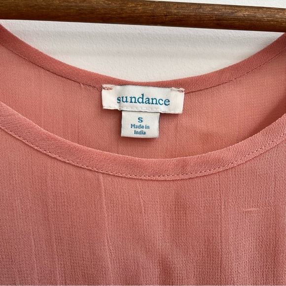 Sundance Embroidered Pink Short Sleeve Rose Palace Shift Dress Size Medium - Picture 10 of 11